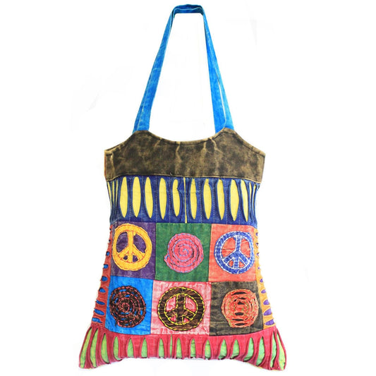 Polished Classic Peace Skirt Bags (asst des) featuring natural patterning and unique variations - Positive Faith Hope Love