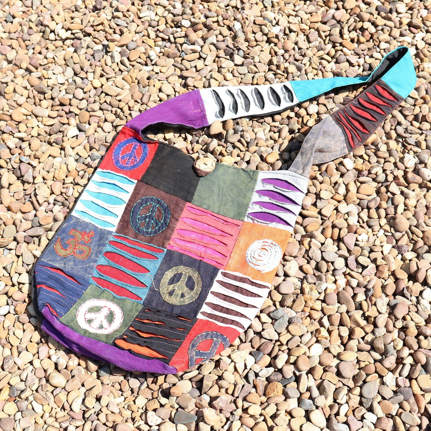 Polished Classic Peace Sling Bags Asst Des featuring natural patterning and unique variations - Positive Faith Hope Love