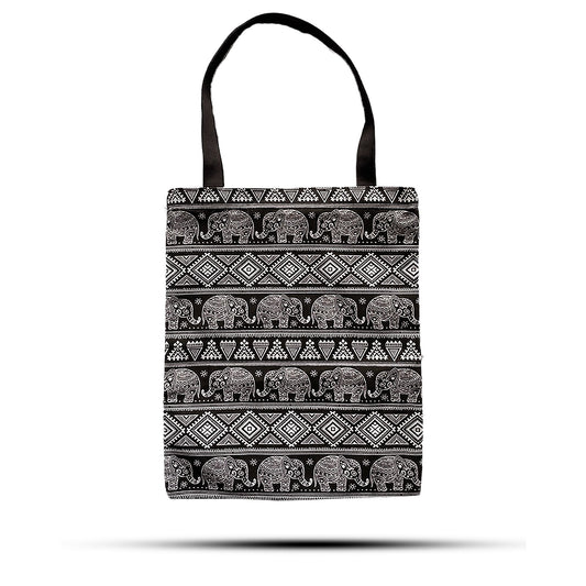 Polished Classic Tote Zipper Bag (Elephants Motiff) 40x34cm featuring natural patterning and unique variations - Positive Faith Hope Love
