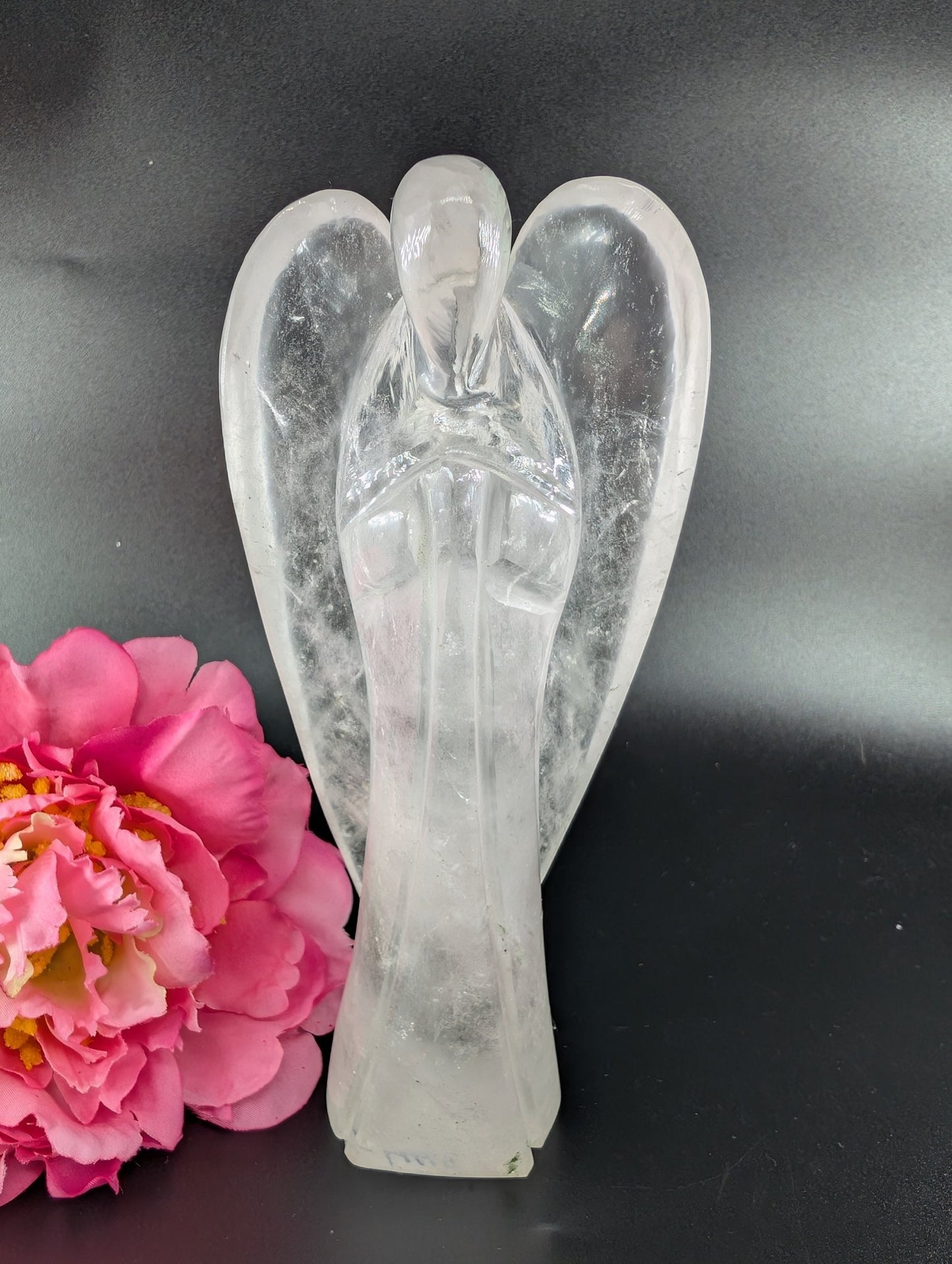 Clear Quartz Angel 150mm 446grams - Positive Faith Hope Love