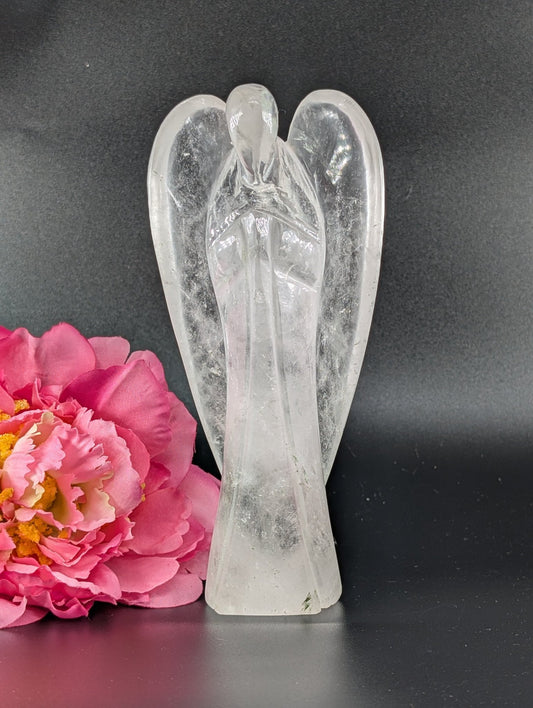 Clear Quartz Angel 150mm 446grams - Positive Faith Hope Love