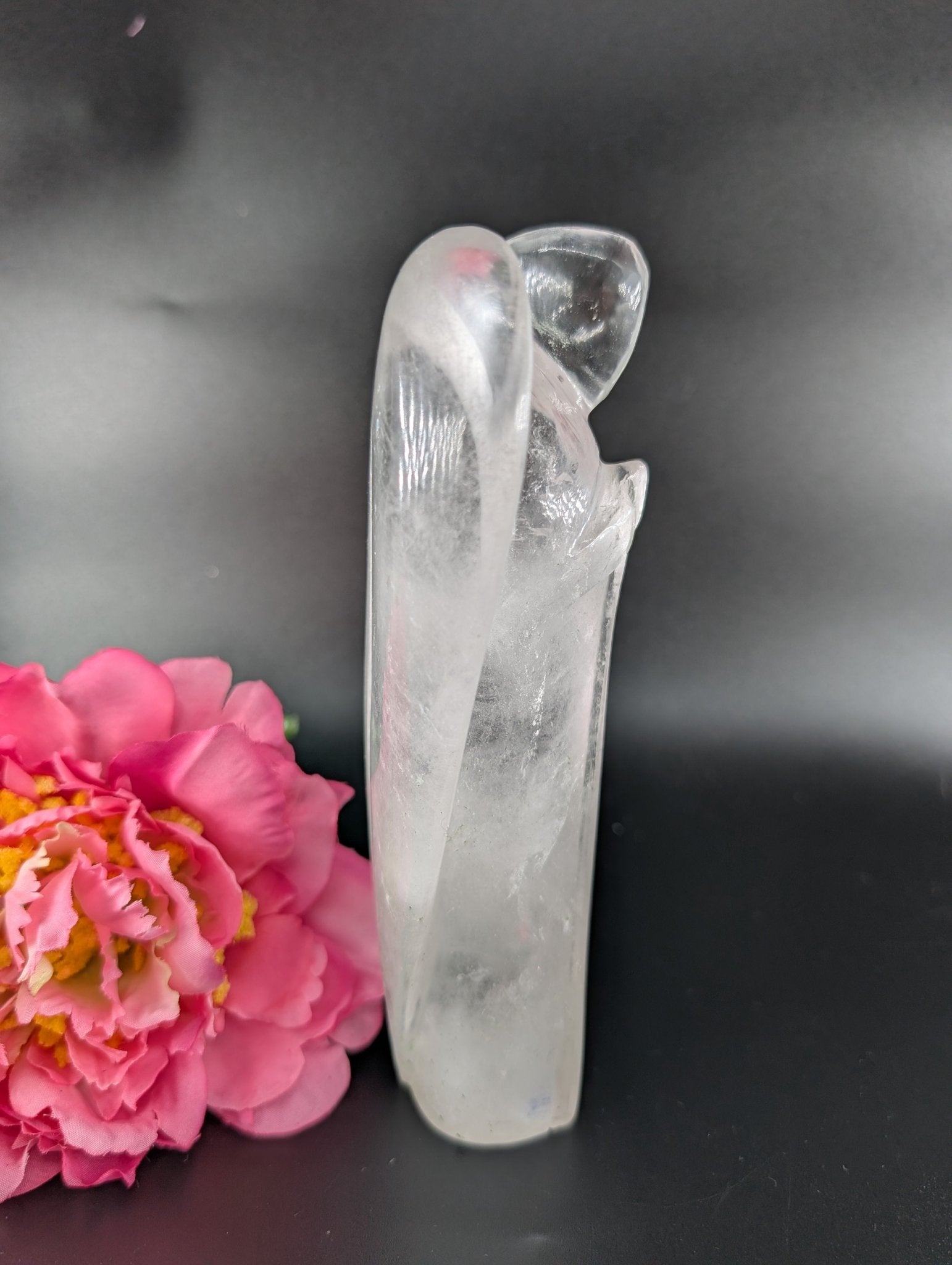 Clear Quartz Angel 150mm 446grams - Positive Faith Hope Love