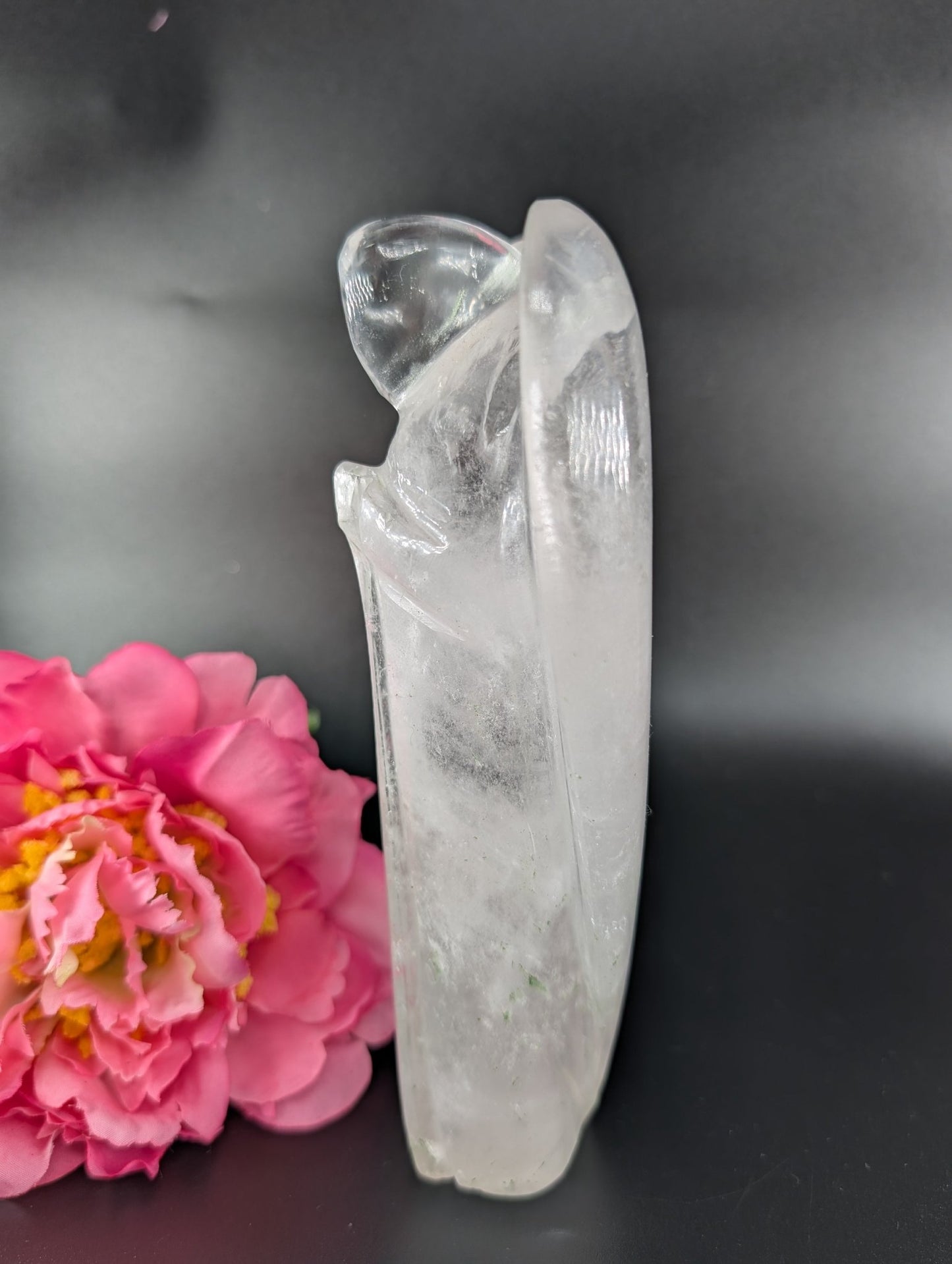 Clear Quartz Angel 150mm 446grams - Positive Faith Hope Love