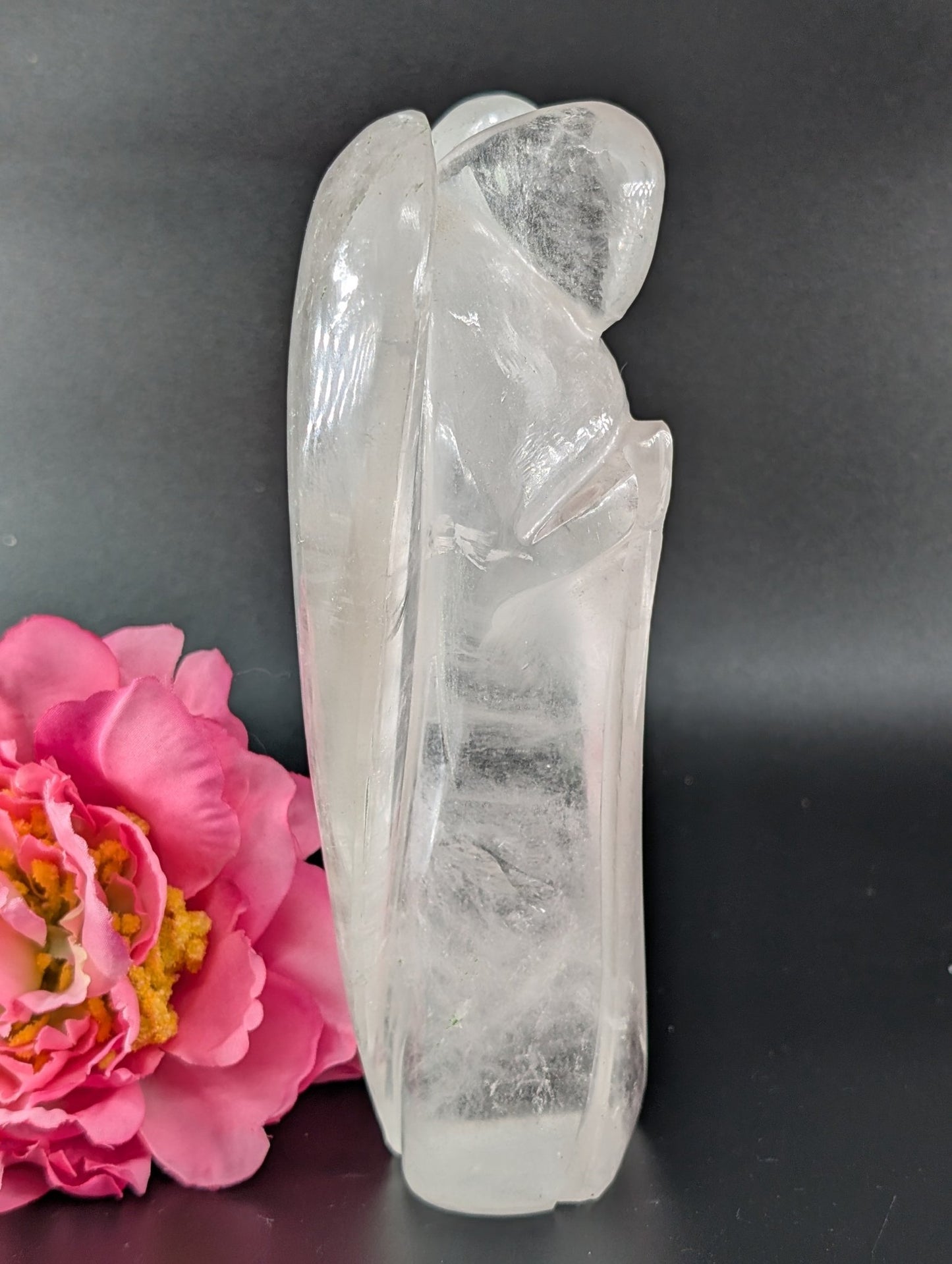 Clear Quartz Angel 160mm 628 grams - Positive Faith Hope Love