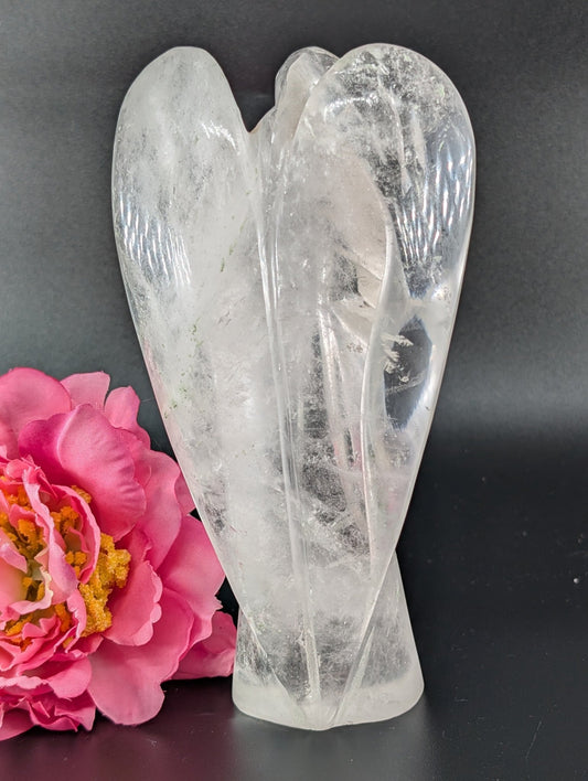 Clear Quartz Angel 160mm 628 grams - Positive Faith Hope Love