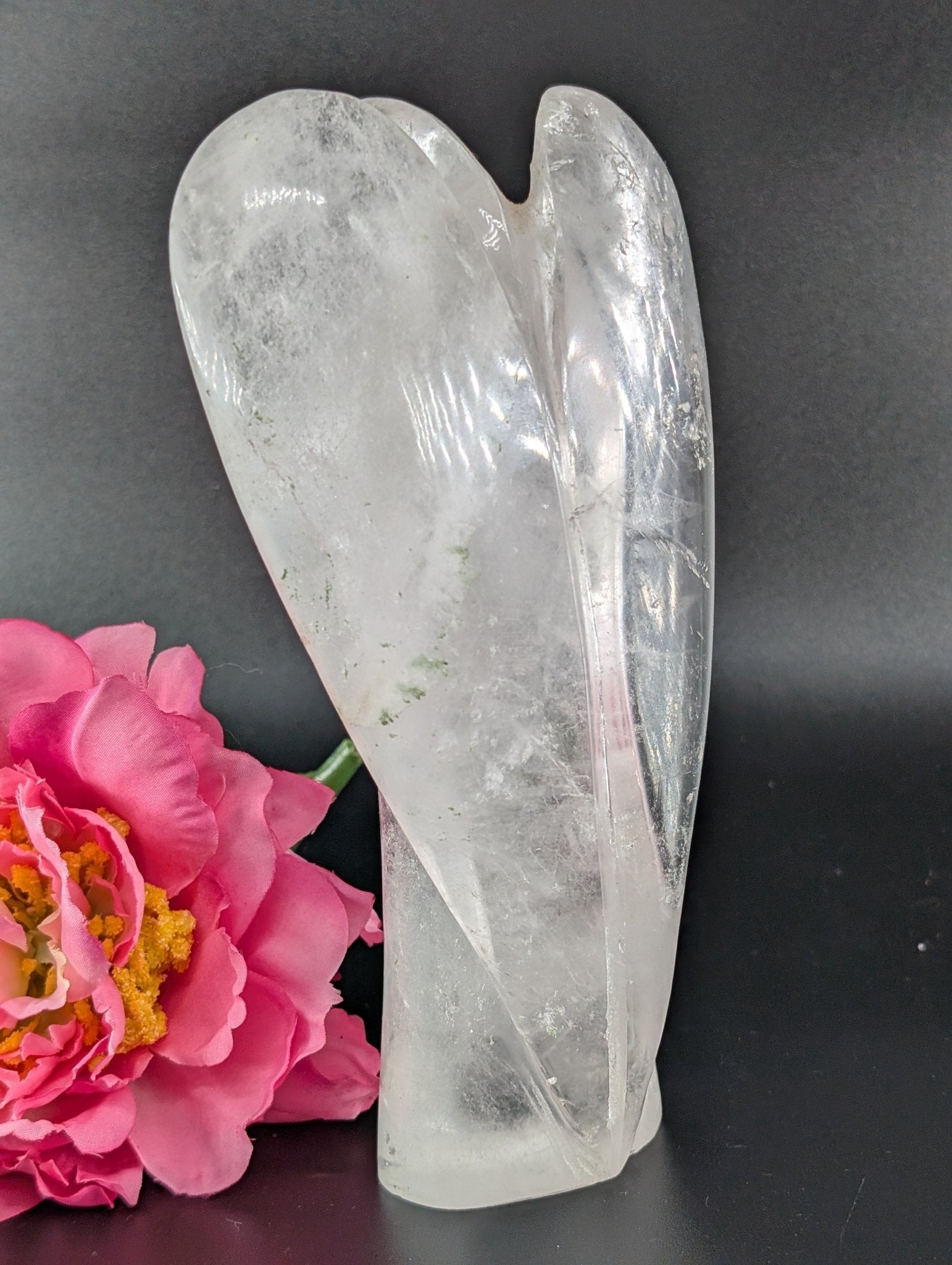 Clear Quartz Angel 160mm 628 grams - Positive Faith Hope Love