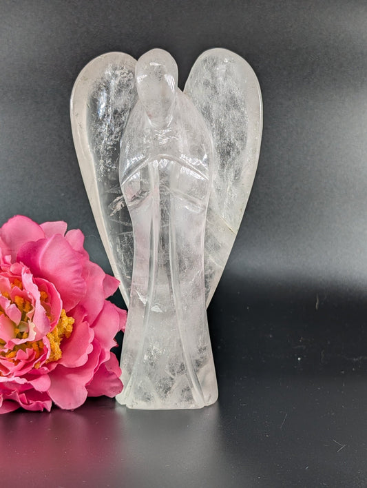 Clear Quartz Angel 160mm 628 grams - Positive Faith Hope Love