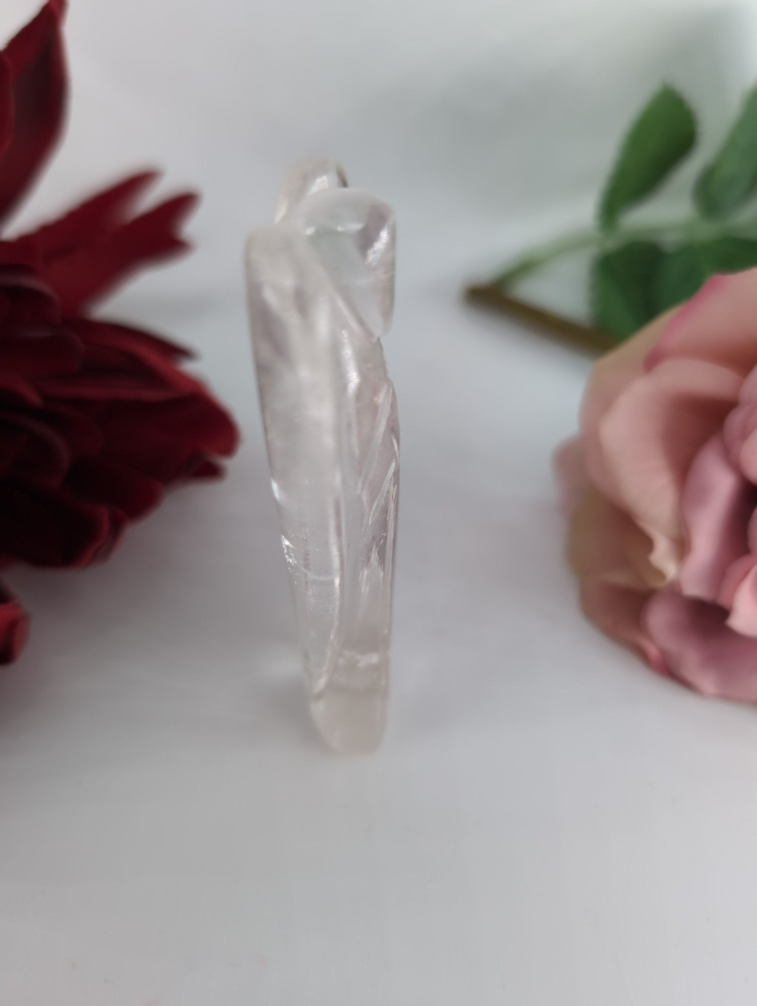 Clear Quartz Angel 80mm - Positive Faith Hope Love