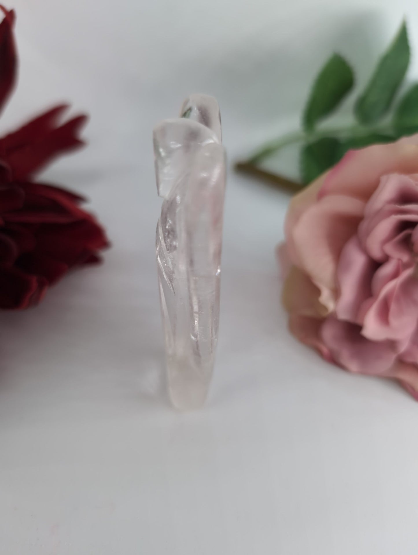 Clear Quartz Angel 80mm - Positive Faith Hope Love