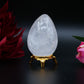 Polished Clear Quartz Egg 163G featuring clear transparency and light-catching facets - Positive Faith Hope Love