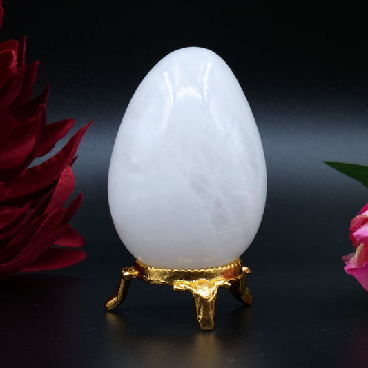 Clear Quartz Egg — 188 g (65×45 mm) - Positive Faith Hope Love