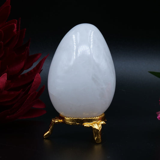 Clear Quartz Egg — 188 g (65×45 mm) - Positive Faith Hope Love