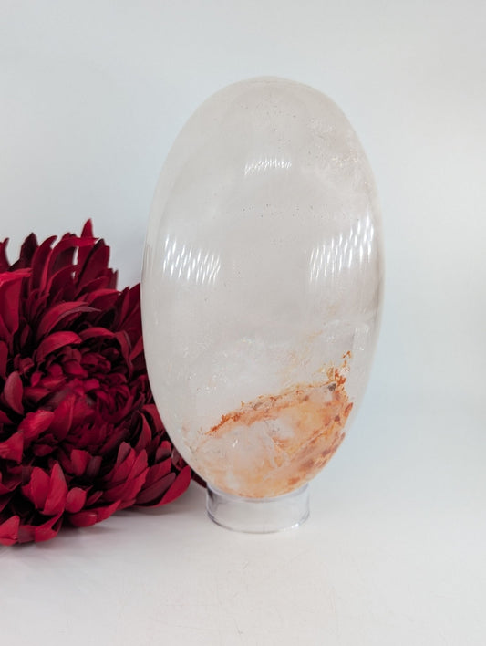Polished Clear Quartz Shiva Lingam 2557G featuring clear transparency and light-catching facets - Positive Faith Hope Love
