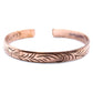 Polished Copper Tibetan Bracelet - Slim Tribal Swirls featuring natural patterning and unique variations - Positive Faith Hope Love