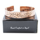 Polished Copper Tibetan Bracelet Wide Tribal Swirls featuring natural patterning and unique variations - Positive Faith Hope Love