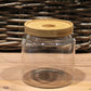 Polished Cottage Bamboo Glass Jar 10Cm featuring natural patterning and unique variations - Positive Faith Hope Love