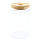 Polished Cottage Bamboo Glass Jar - 15cm featuring natural patterning and unique variations - Positive Faith Hope Love