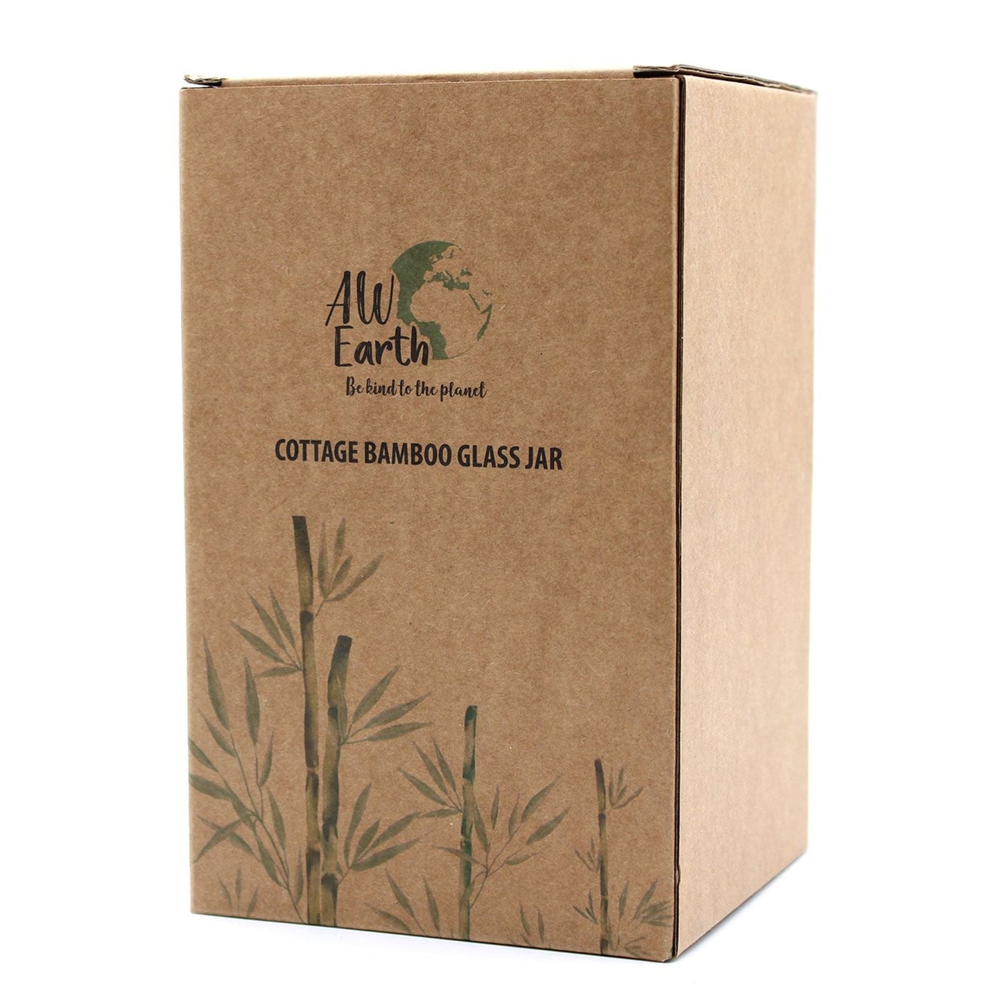 Polished Cottage Bamboo Glass Jar 15Cm featuring natural patterning and unique variations - Positive Faith Hope Love