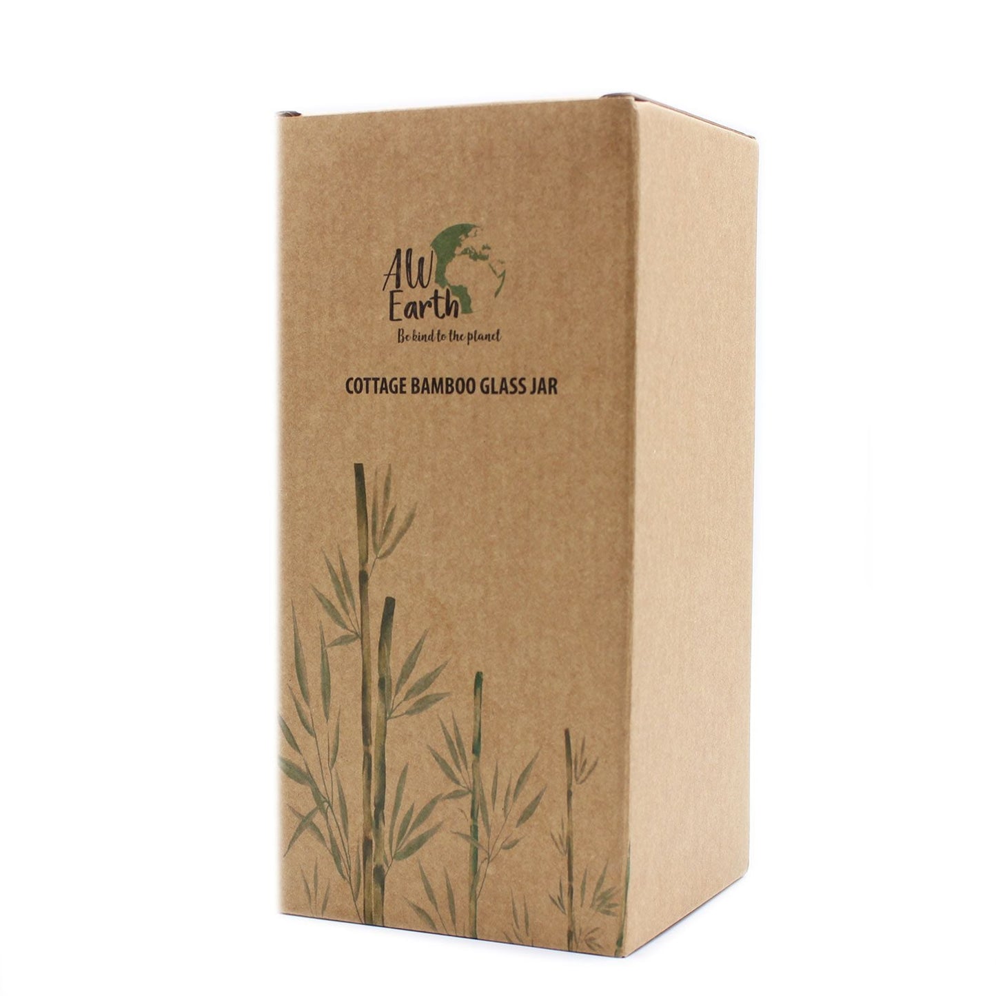 Polished Cottage Bamboo Glass Jar 20Cm featuring natural patterning and unique variations - Positive Faith Hope Love