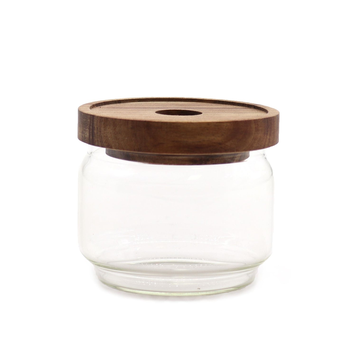Polished Cottage Bamboo Glass Jar 7Cm featuring natural patterning and unique variations - Positive Faith Hope Love