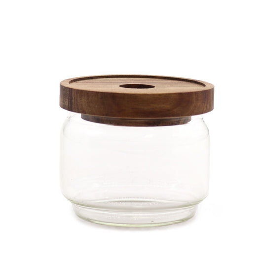 Polished Cottage Bamboo Glass Jar 7Cm featuring natural patterning and unique variations - Positive Faith Hope Love