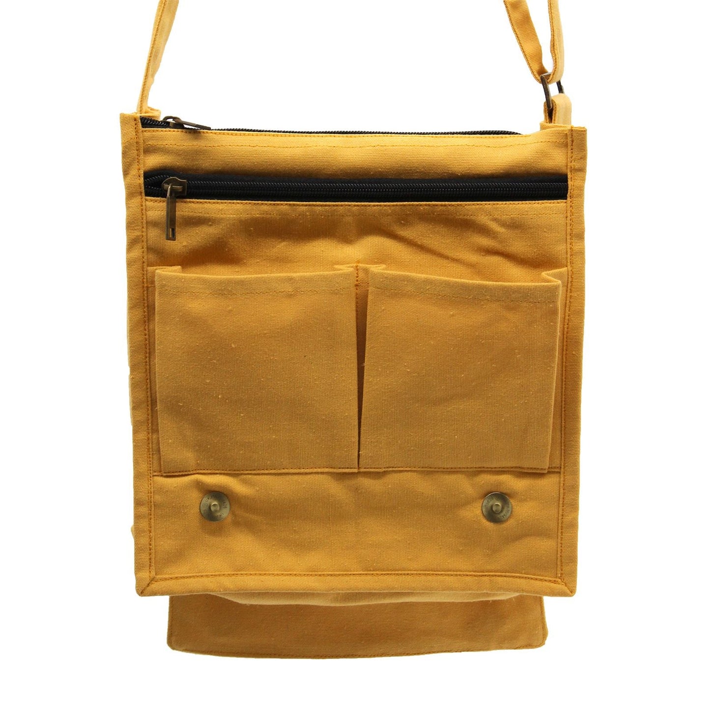 Polished Cotton Canvas Messenger Bag Yellow featuring natural patterning and unique variations - Positive Faith Hope Love