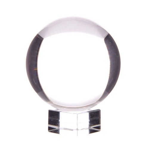 Polished Crystal Ball on Stand 100mm featuring natural patterning and unique variations - Positive Faith Hope Love