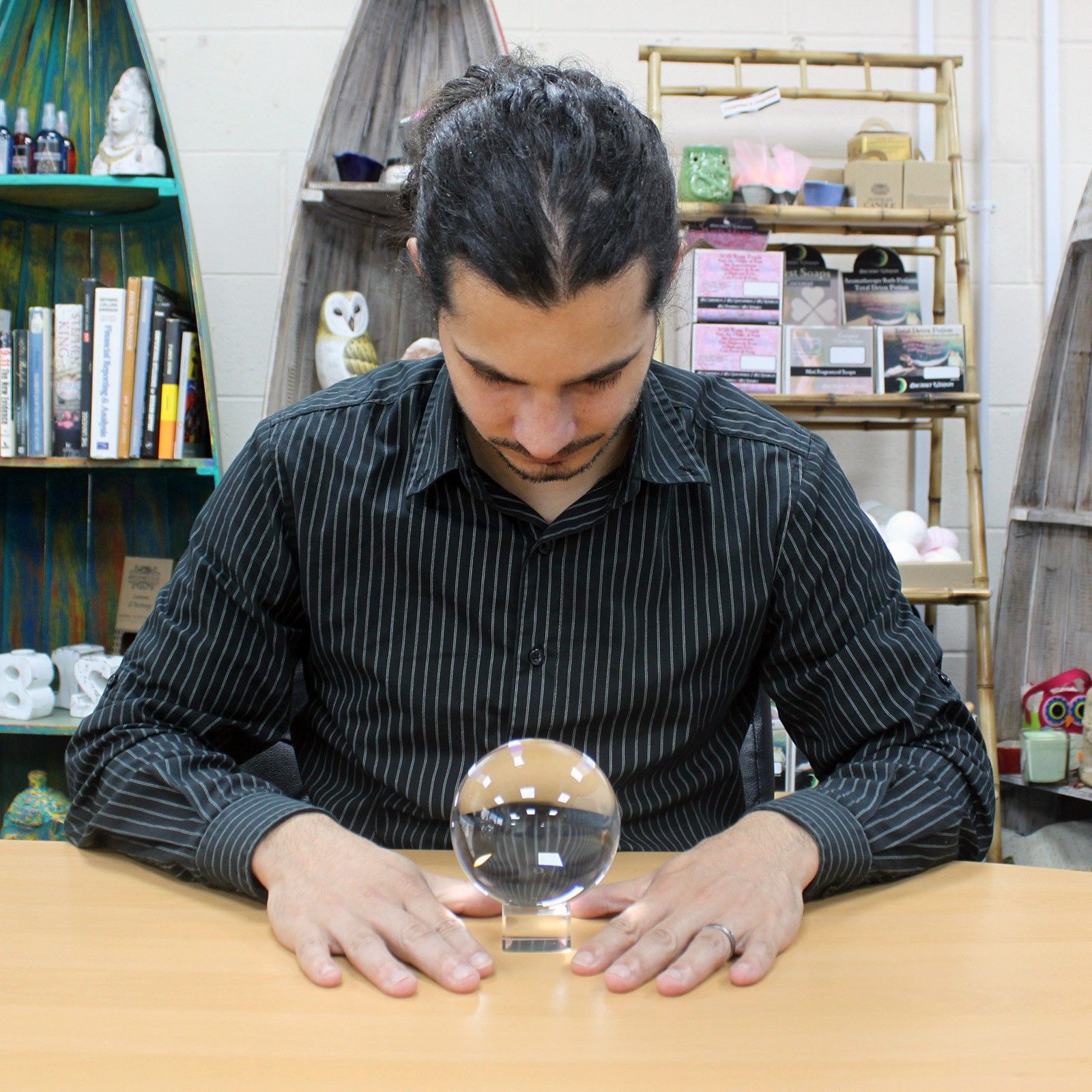 Polished Crystal Ball On Stand 100Mm featuring natural patterning and unique variations - Positive Faith Hope Love