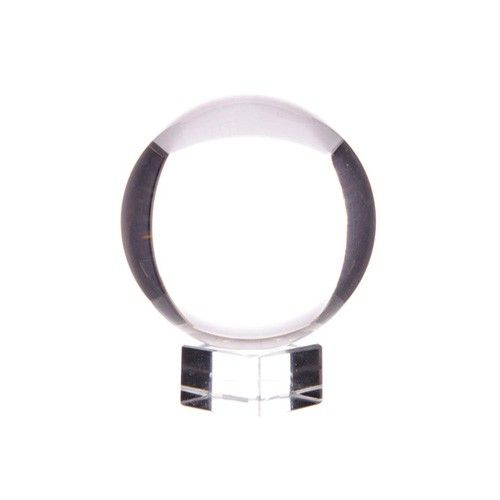 Polished Crystal Ball on Stand 30mm featuring natural patterning and unique variations - Positive Faith Hope Love