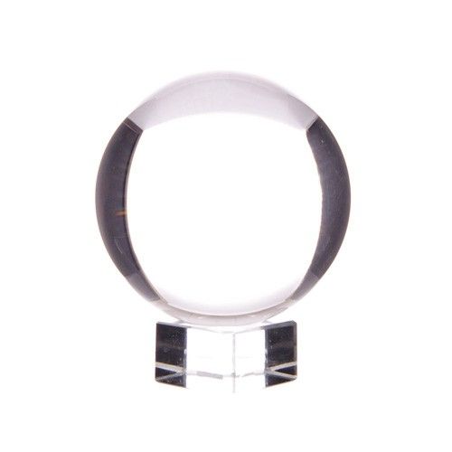 Polished Crystal Ball on Stand 50mm featuring natural patterning and unique variations - Positive Faith Hope Love