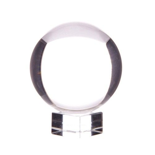 Polished Crystal Ball on Stand 60mm featuring natural patterning and unique variations - Positive Faith Hope Love