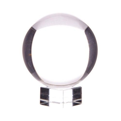 Polished Crystal Ball on Stand 80mm featuring natural patterning and unique variations - Positive Faith Hope Love