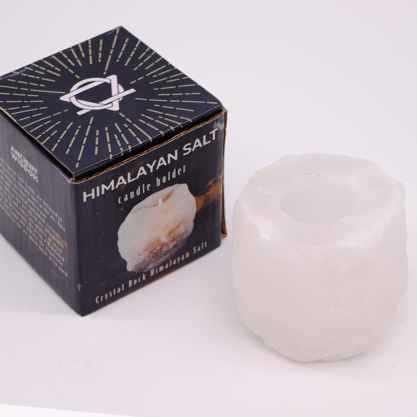 Polished Crystal Rock Himalayan Salt Candle Holder 600 800G featuring natural patterning and unique variations - Positive Faith Hope Love