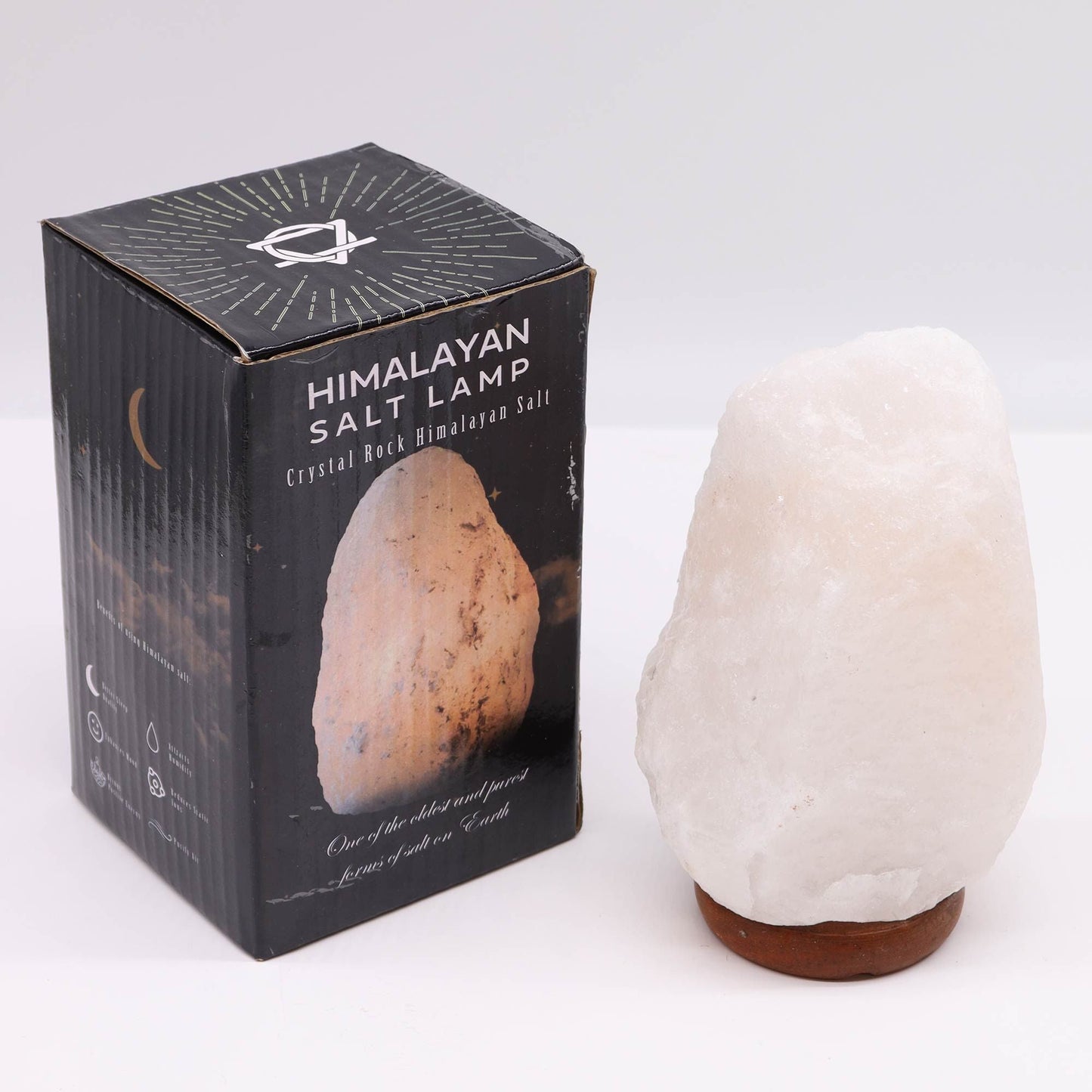 Polished Crystal Rock Himalayan Salt Lamp Base Apx 2 3Kg featuring natural patterning and unique variations - Positive Faith Hope Love