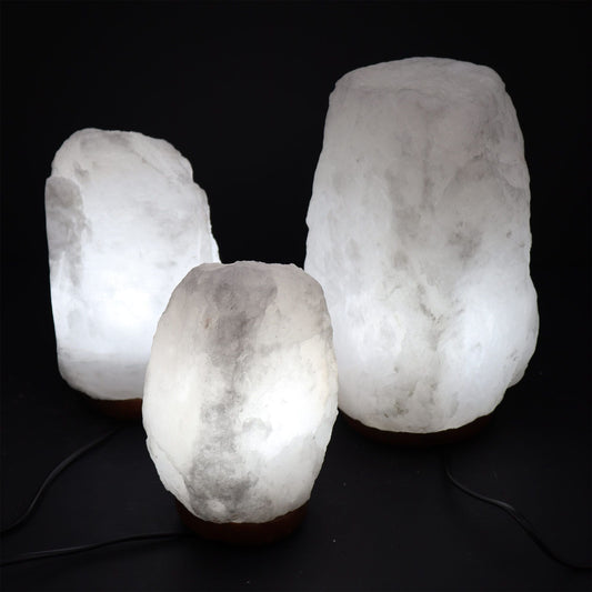 Polished Crystal Rock Himalayan Salt Lamp - & Base apx 8-10kg featuring natural patterning and unique variations - Positive Faith Hope Love