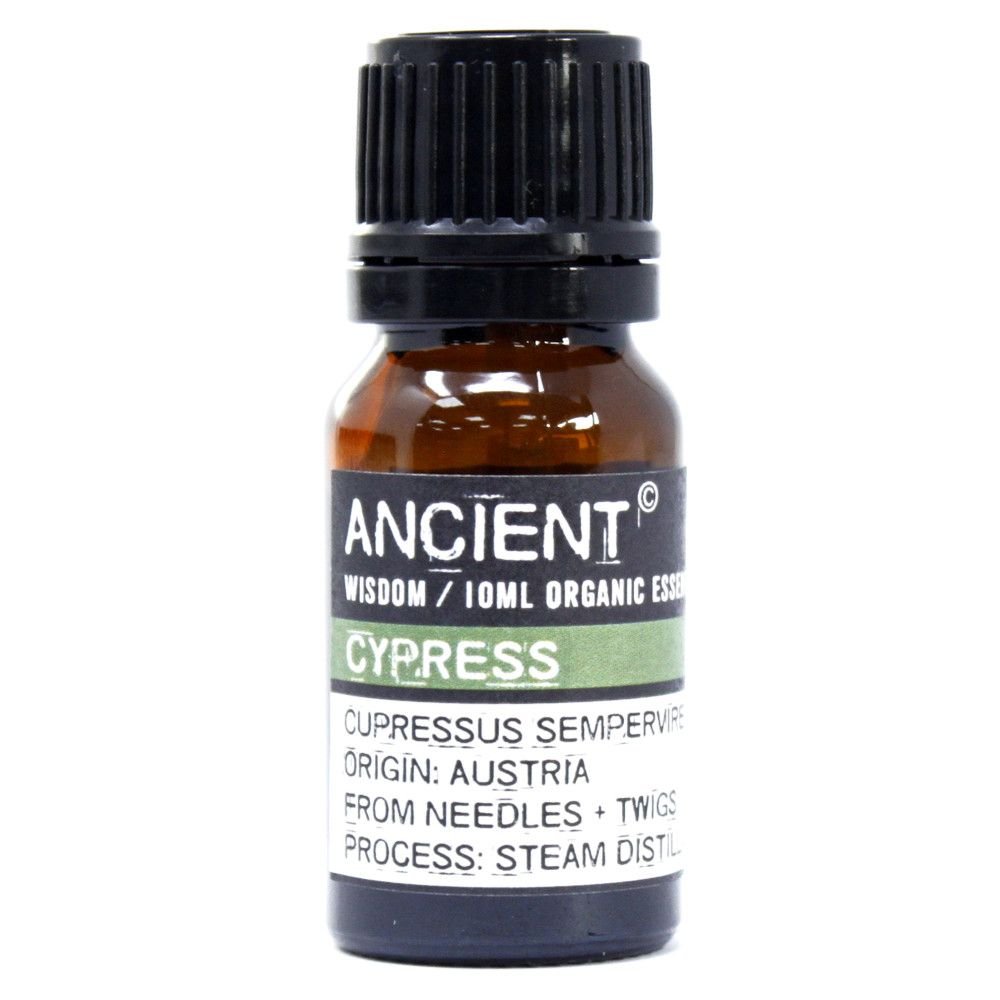 Polished Cypress Organic Essential Oil 10ml featuring natural patterning and unique variations - Positive Faith Hope Love
