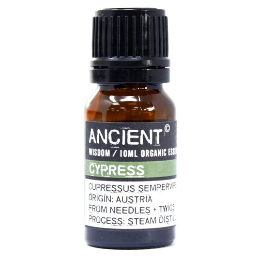 Polished Cypress Organic Essential Oil 10ml featuring natural patterning and unique variations - Positive Faith Hope Love