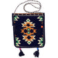 Polished Dark Navy Kilim Messenger Festival Bag featuring natural patterning and unique variations - Positive Faith Hope Love