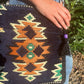 Polished Dark Navy Kilim Messenger Festival Bag featuring natural patterning and unique variations - Positive Faith Hope Love