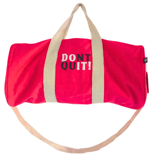 Polished Don't Quit Gym Bag - Cherry Pink featuring natural patterning and unique variations - Positive Faith Hope Love