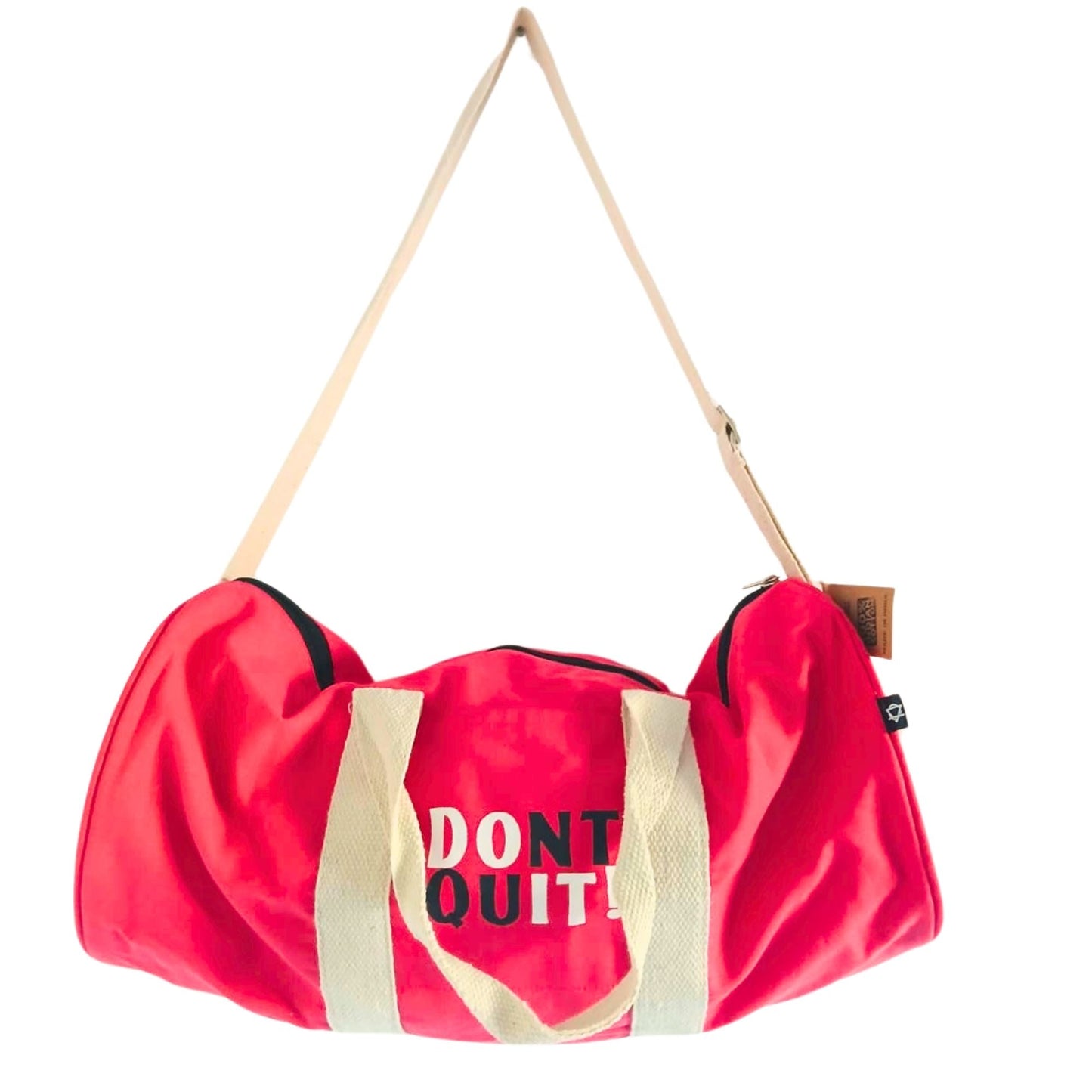 Polished Dont Quit Gym Bag Cherry Pink featuring natural patterning and unique variations - Positive Faith Hope Love