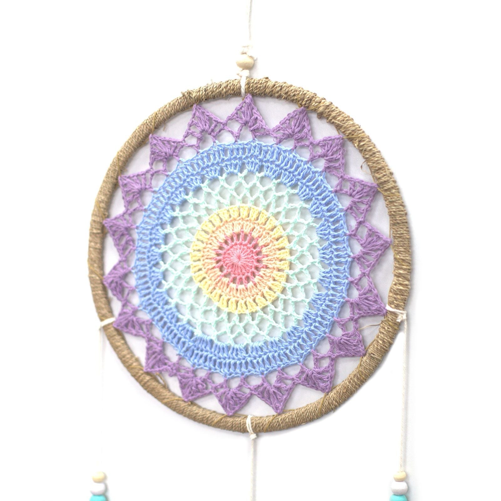 Polished Dream Catcher Large Multi Elemental Spirits featuring natural patterning and unique variations - Positive Faith Hope Love
