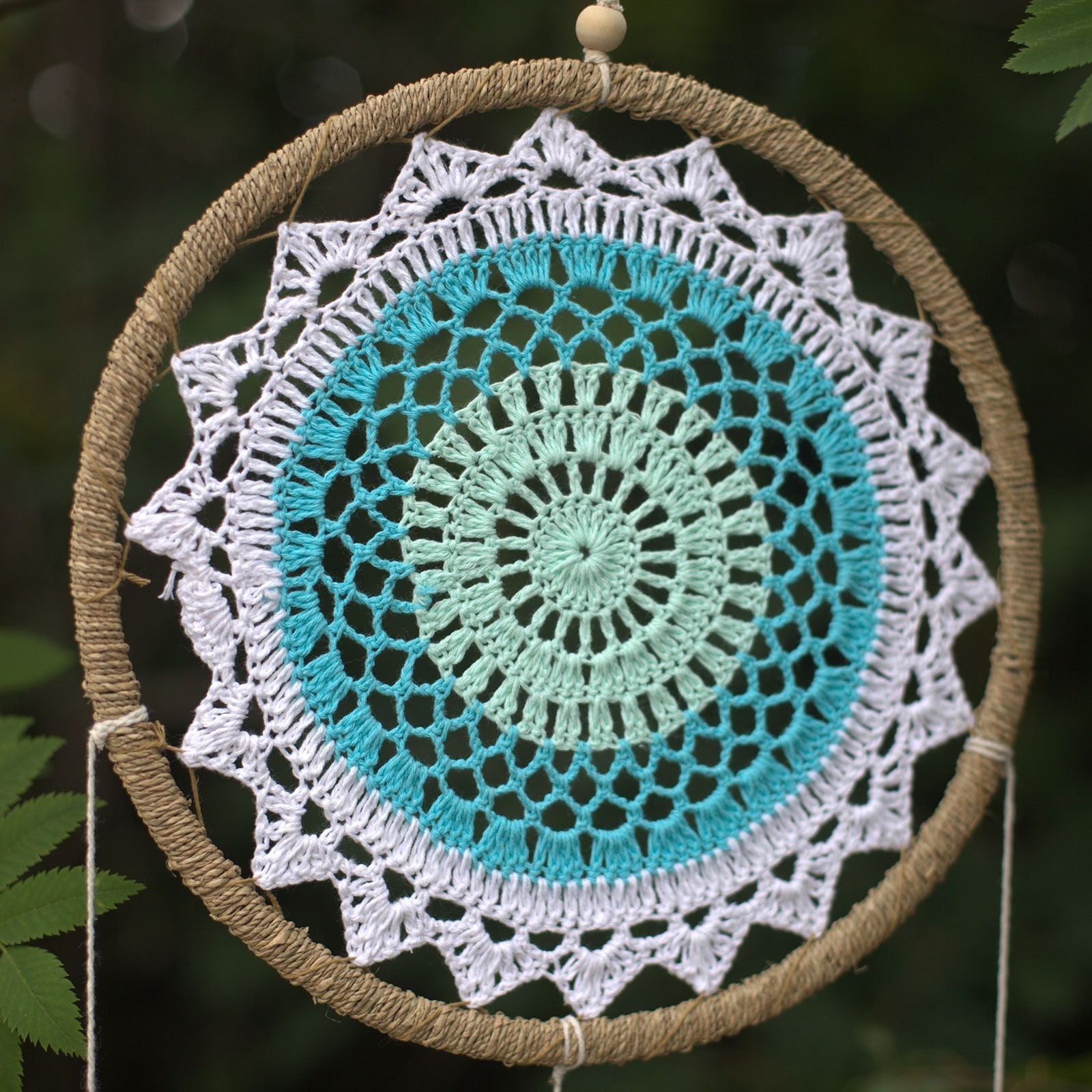 Polished Dream Catcher Large Turquoise Elemental Spirits featuring natural patterning and unique variations - Positive Faith Hope Love