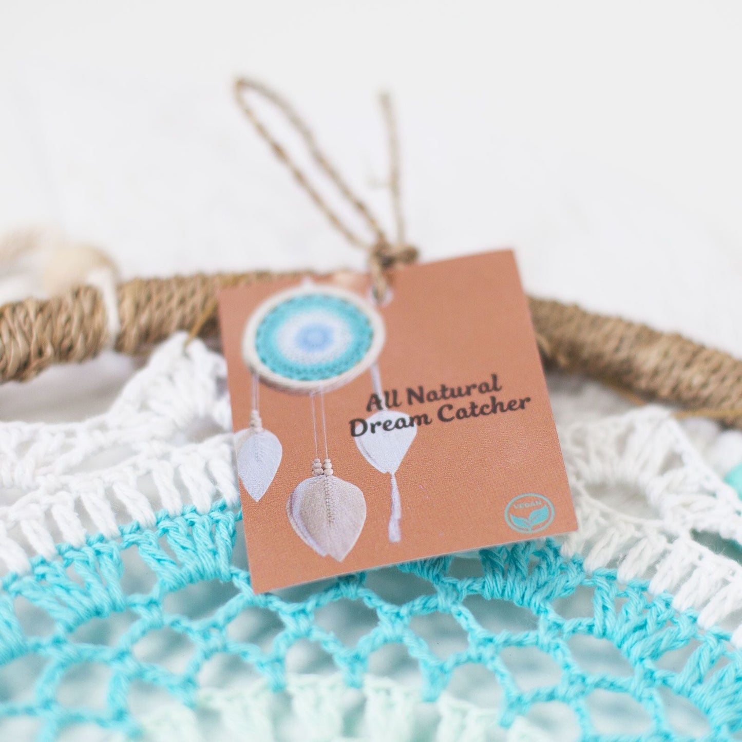 Polished Dream Catcher Medium Blue Heart In Heart featuring natural patterning and unique variations - Positive Faith Hope Love