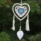 Polished Dream Catcher - Medium Blue Heart in Heart featuring natural patterning and unique variations - Positive Faith Hope Love