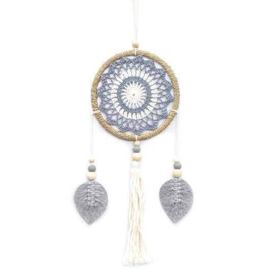 Polished Dream Catcher - Medium Grey Elemental Spirits featuring natural patterning and unique variations - Positive Faith Hope Love