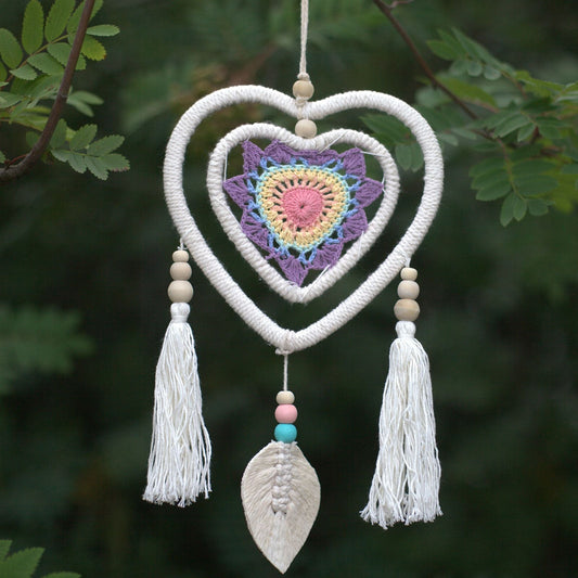 Polished Dream Catcher - Medium Multi Heart in Heart featuring natural patterning and unique variations - Positive Faith Hope Love