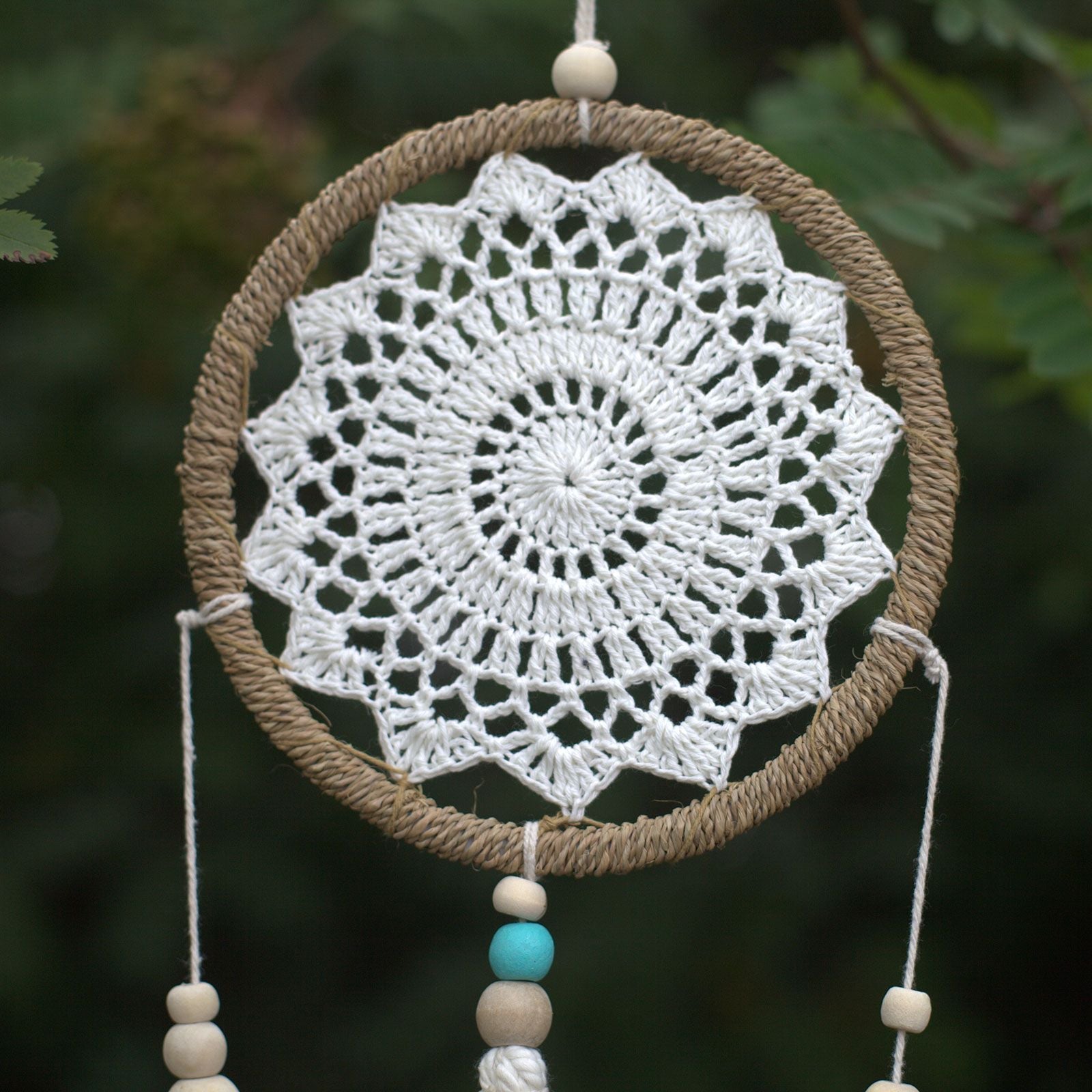 Polished Dream Catcher Medium Natural Elemental Spirits featuring natural patterning and unique variations - Positive Faith Hope Love