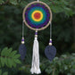 Polished Dream Catcher Medium Rainbow Elemental Spirits featuring natural patterning and unique variations - Positive Faith Hope Love