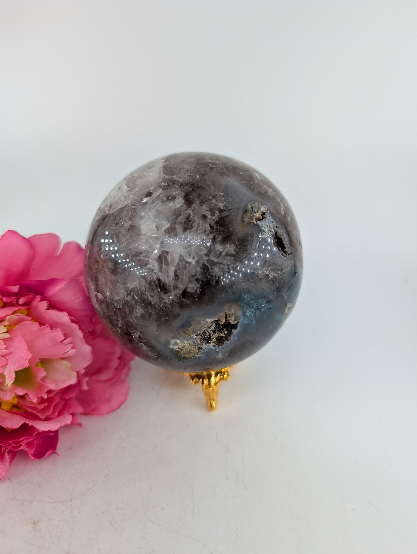 Druzy Agate Sphere 840g 90mm - Positive Faith Hope Love